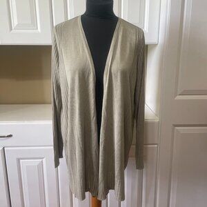 Premise Knit Cardigan Sweater Taupe Womens Sz XL Open Front Long Sleeve